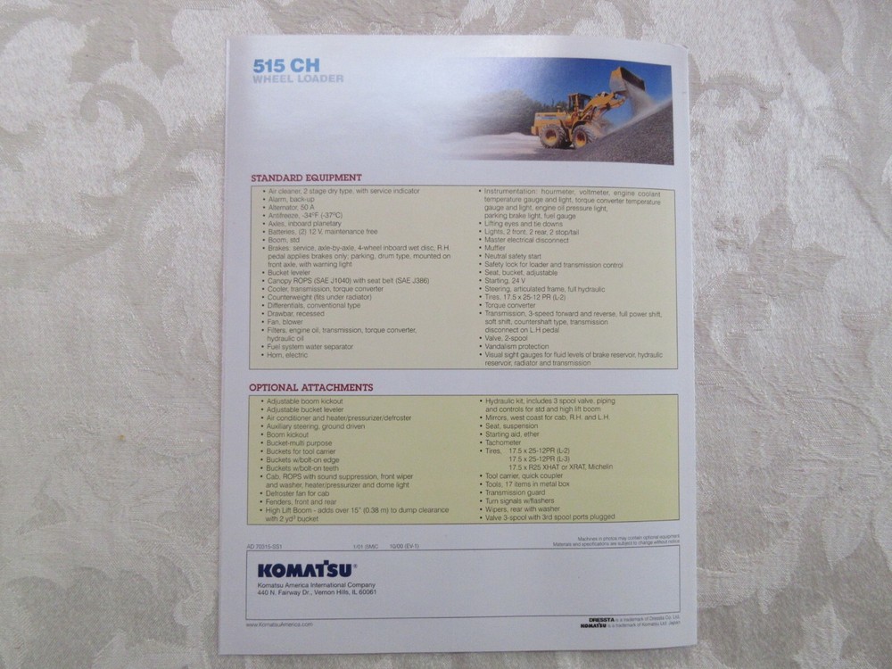 Dressta 515CH Wheel Loader Brochure 2001