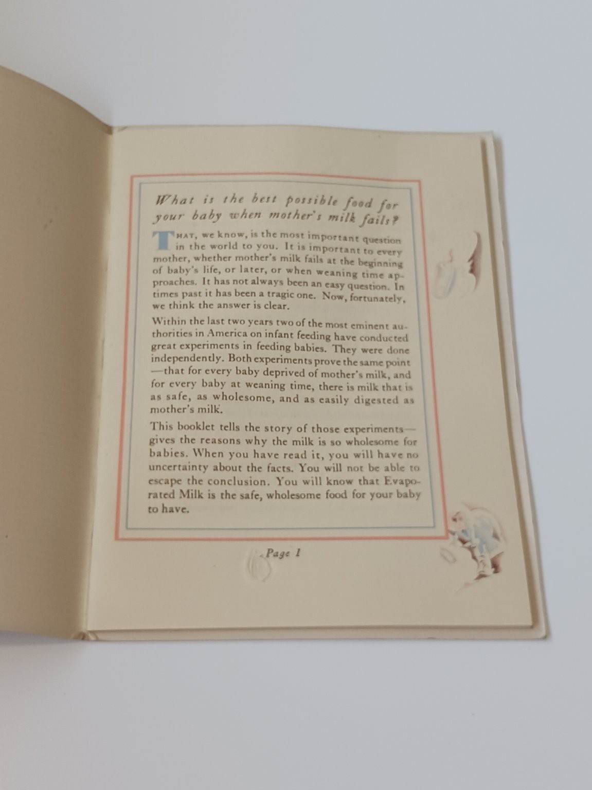 1929 Evaporated Milk A Safer World for Babies Guide Booklet Vintage Infant Care