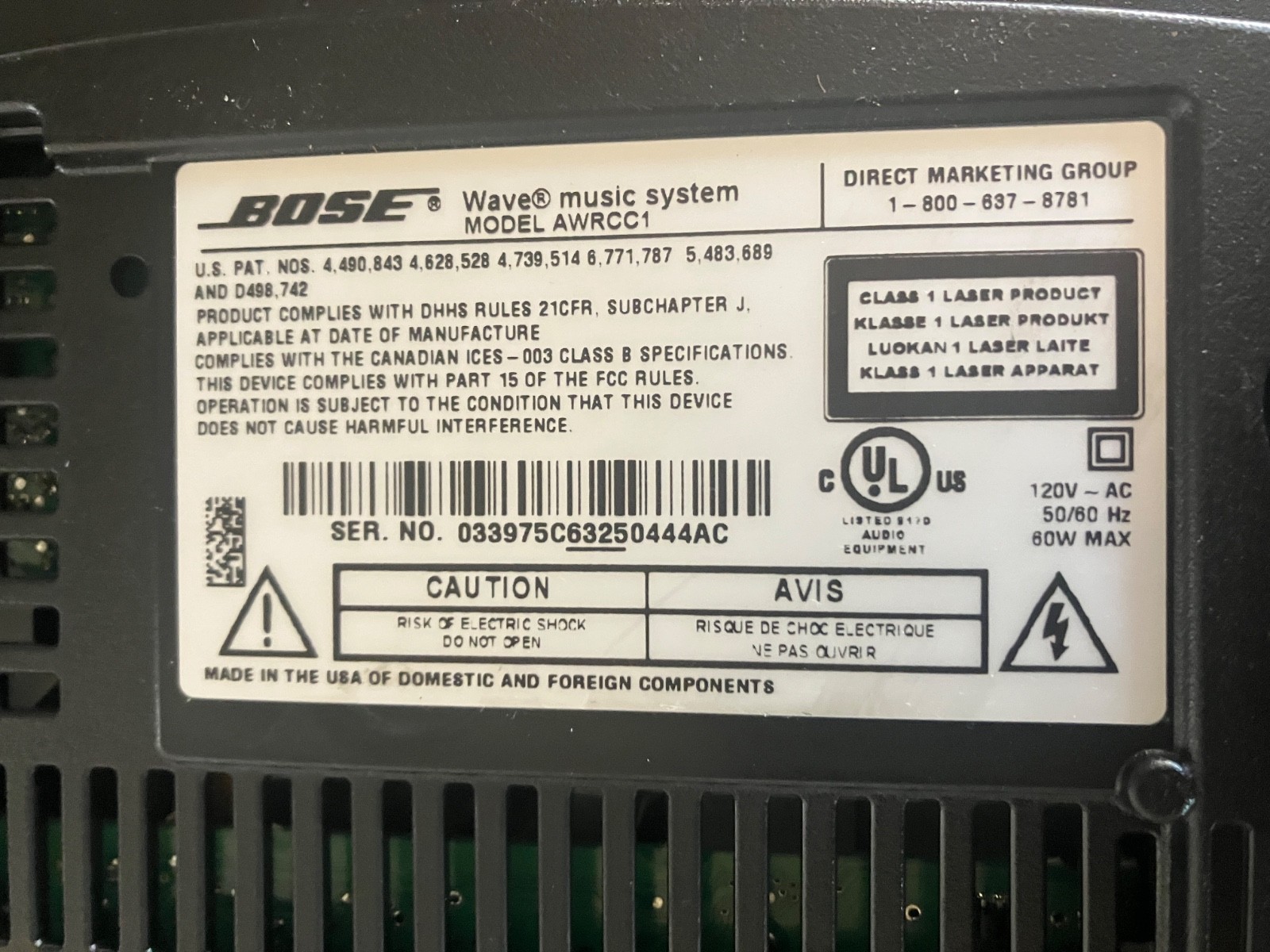 Bose Wave Music System CD AM/FM Radio AWRCC1 + 3 Disc Parts Repair not working