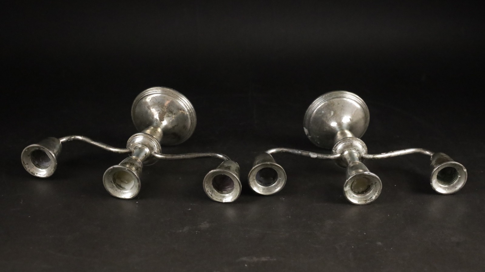 Pair Of Vintage “Empire” Sterling Silver Candelabras #386 - Fast Ship!