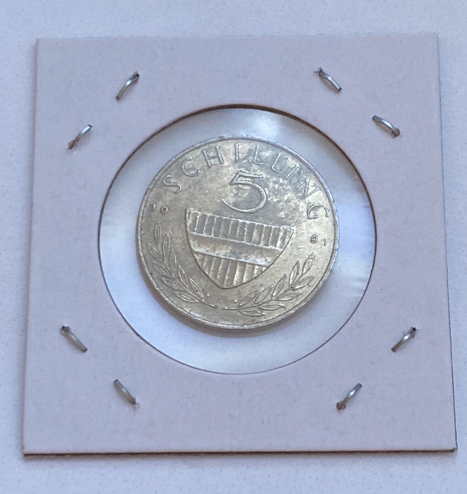 1991 Austria 5 Schilling Coin B9