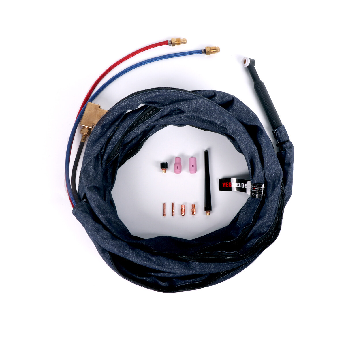 WP-20F Water-Cooled Flexible TIG Welding Torch 25ft with 45V11 Adapter