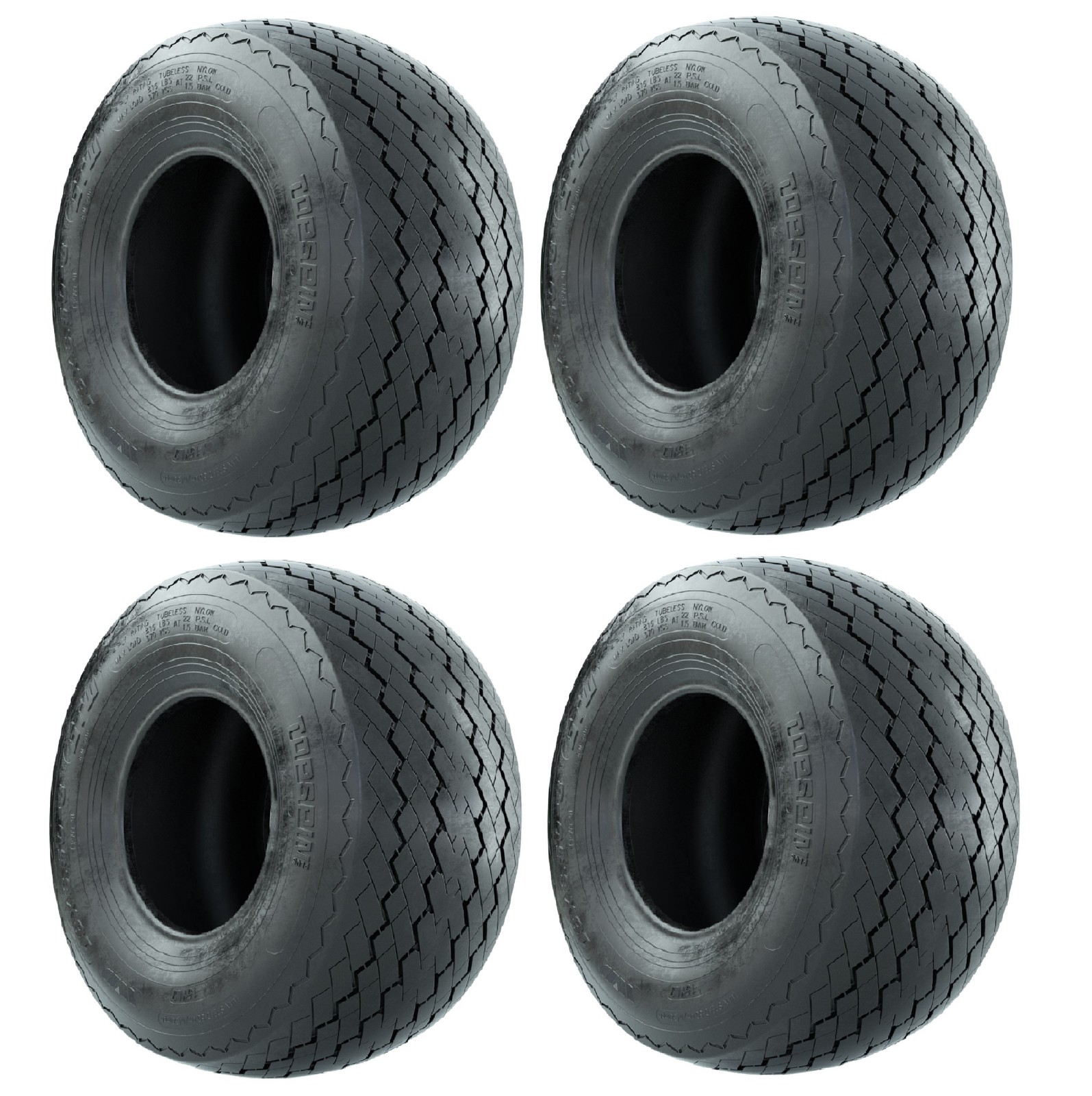 Set of 4 - 18x8.5-8 GTW Topspin Sawtooth Golf Cart Street/Course Tires; 4 Ply