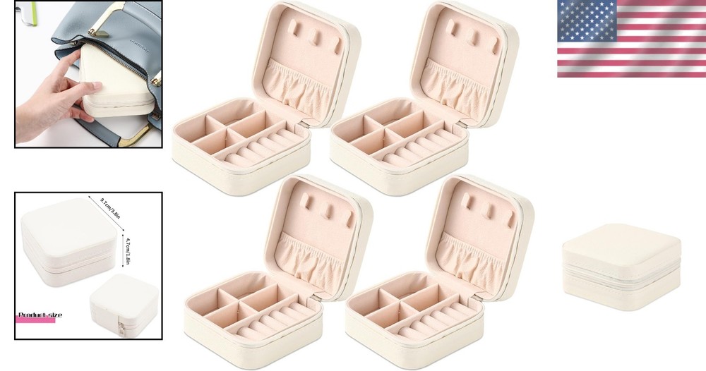 Mini Jewelry Organizer Case - 4pcs White