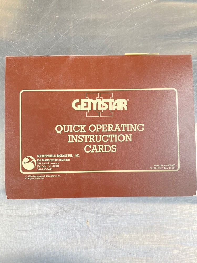 Lot 2 Gemstar Quick Operating Cards - Manual / Users Guide / Instructions Book