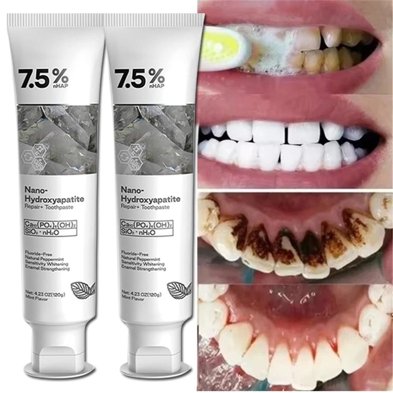 7.5% Hap Nano-Hydroxyapatite Toothpaste Remove Deep Clean 2 PACK