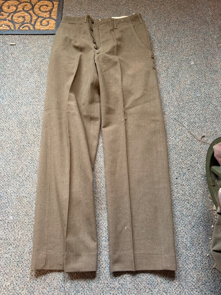 ORIGINAL WWII US ARMY M1945 WOOL COMBAT FIELD TROUSERS- SMALL 31 WAIST