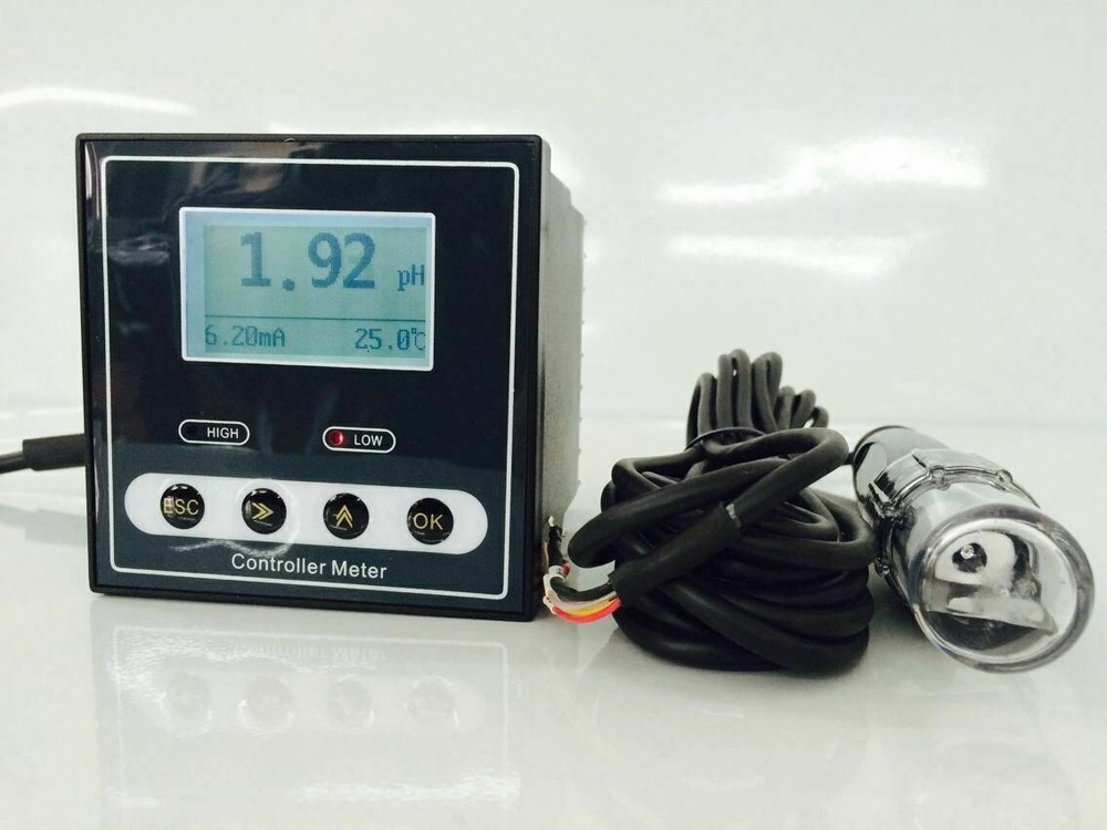 PH Meter Industrial pH Controller Meter with Range 0-14pH Accuracy ±0.02pH