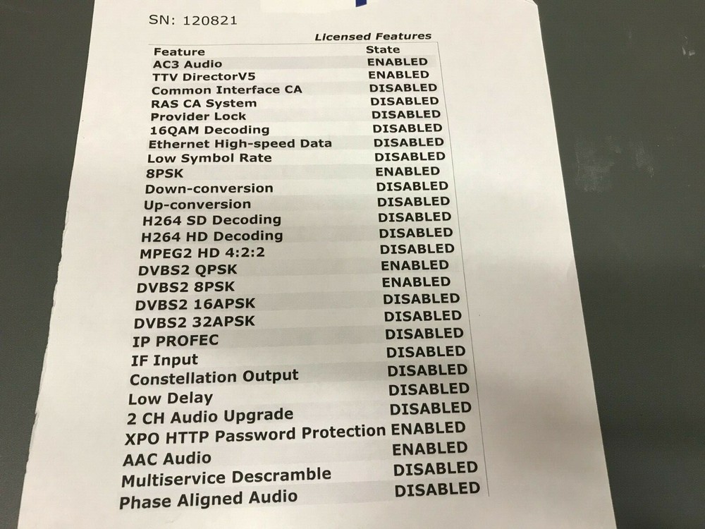 Ericsson Tandberg RX1290 DVB-S/S2/ASI HD/SD MPEG-2/4 RECEIVER DECODER