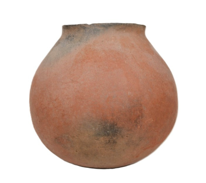 Prehistoric Pottery Jar: Salado Redware A.D. 1200-1350 4.5" H x 5.5" D