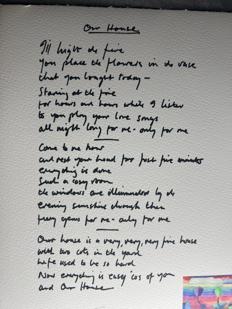 Graham Nash - Our House Signed Handwritten Lyrics w/COA from Graham Nash! CSNY