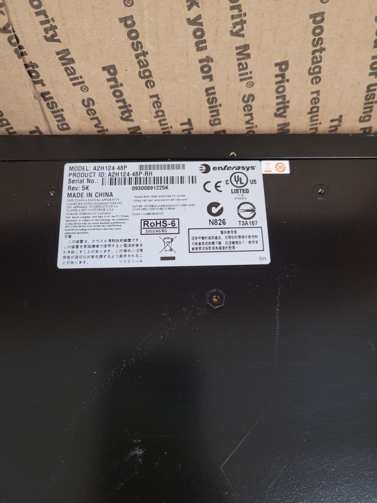 Enterasys A2H124-48P W/RACK EARS (TESTED/RESET)