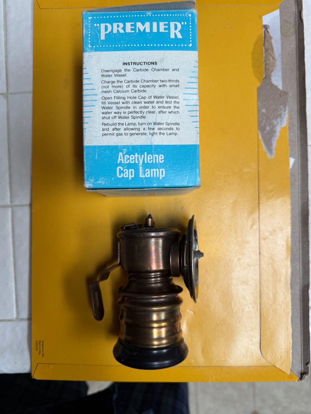 NOS Premier Carbide Lamp in Box