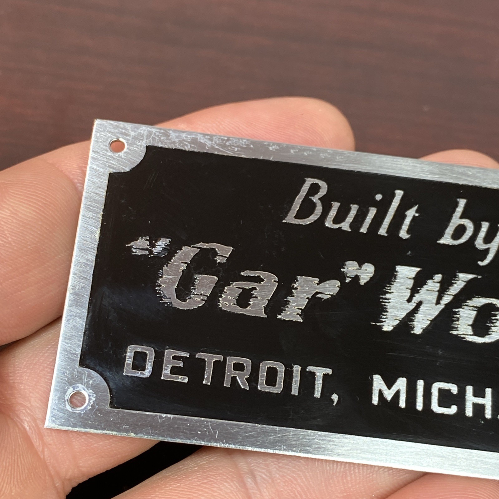 Gar Wood Detroit Mich USA Custom Motor Boats Nameplate Sign