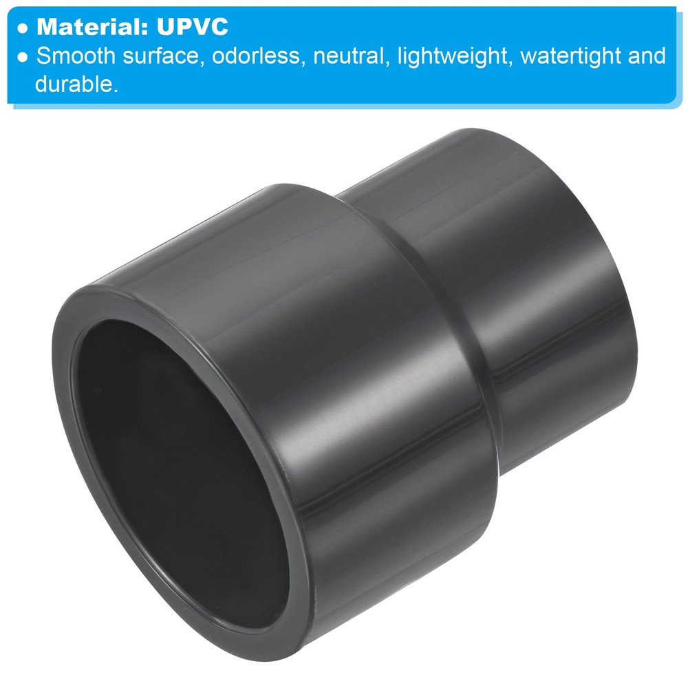 PVC Reducer Pipe Fitting 1.6x1.3" Socket Coupling Adapter Connector, Grey