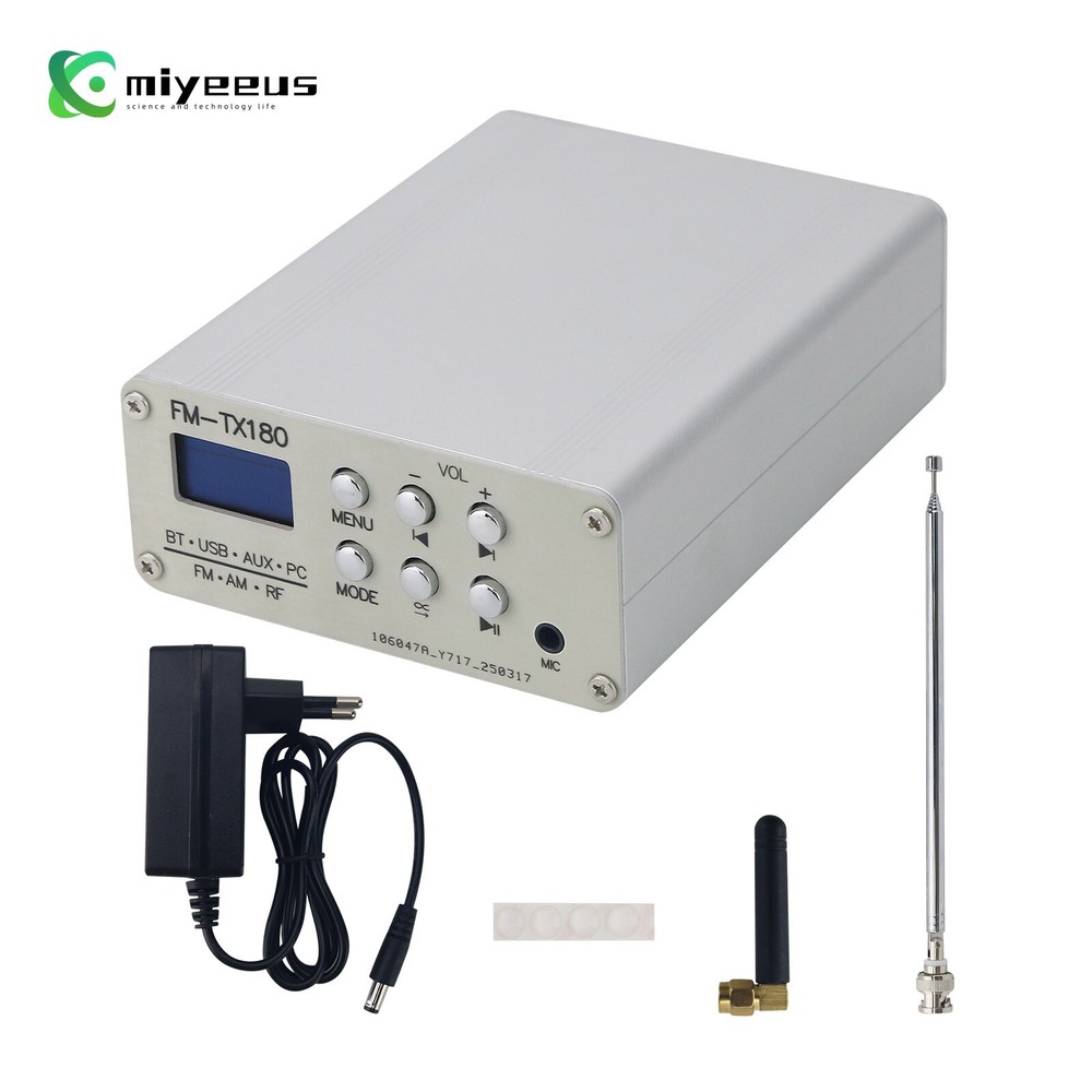 FM-TX180 75MHz-108MHz Bluetooth Stereo Radio Transmitter 0.96" OLED Screen my1