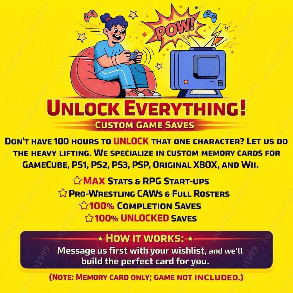 GameCube Unlocked 100% Custom GameCube Memory Card