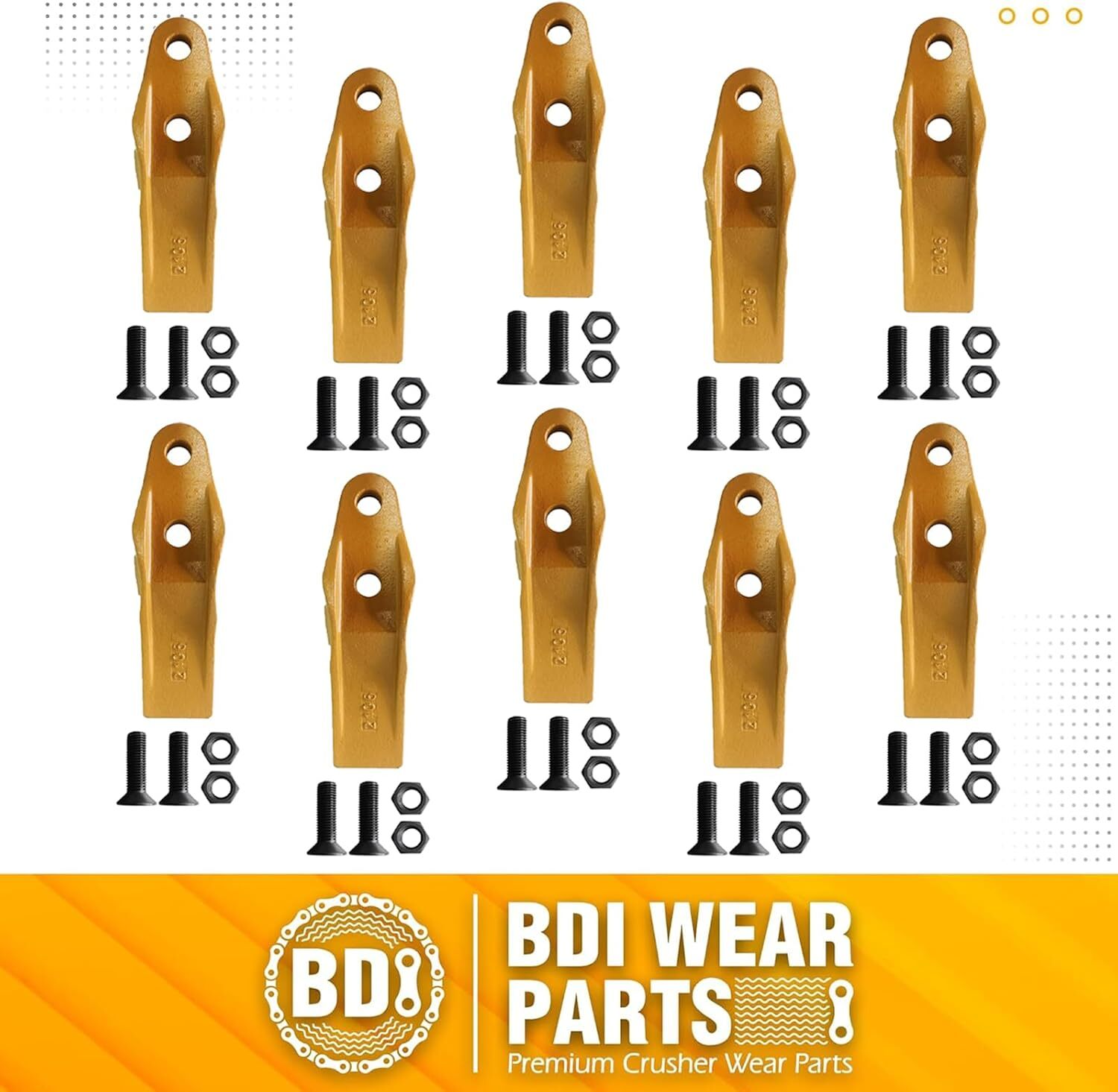 132-4720 Cat Skid Steer Bucket Teeth Aftermarket Teeth with Bolts and Nuts 10PK