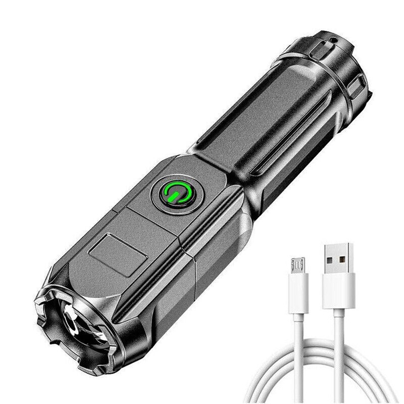 Rechargeable 990000LM LED Flashlight Tactical Police Super Bright Torch Zoomable
