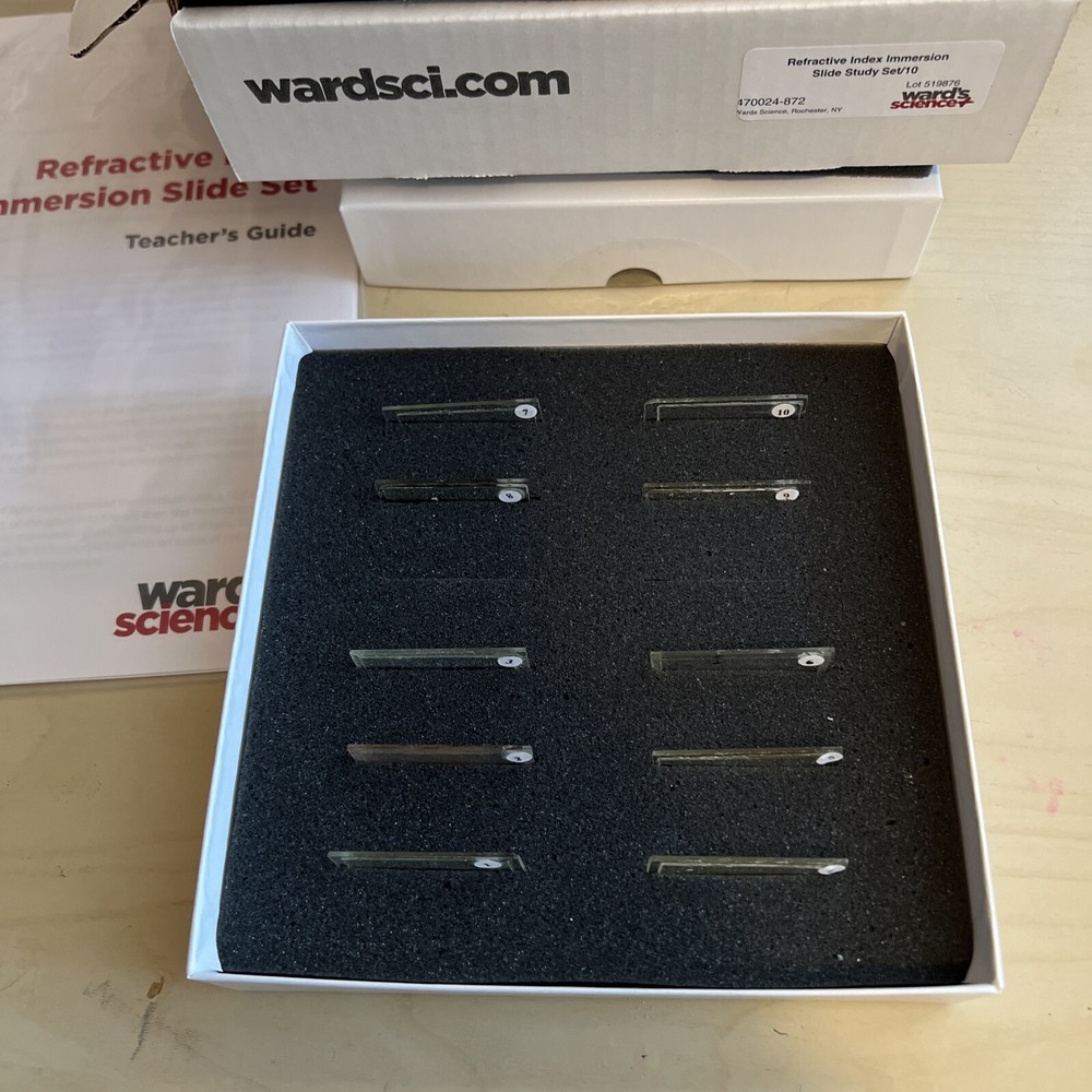 Wards Science Refractive Index Immersion Microscope Slide Set