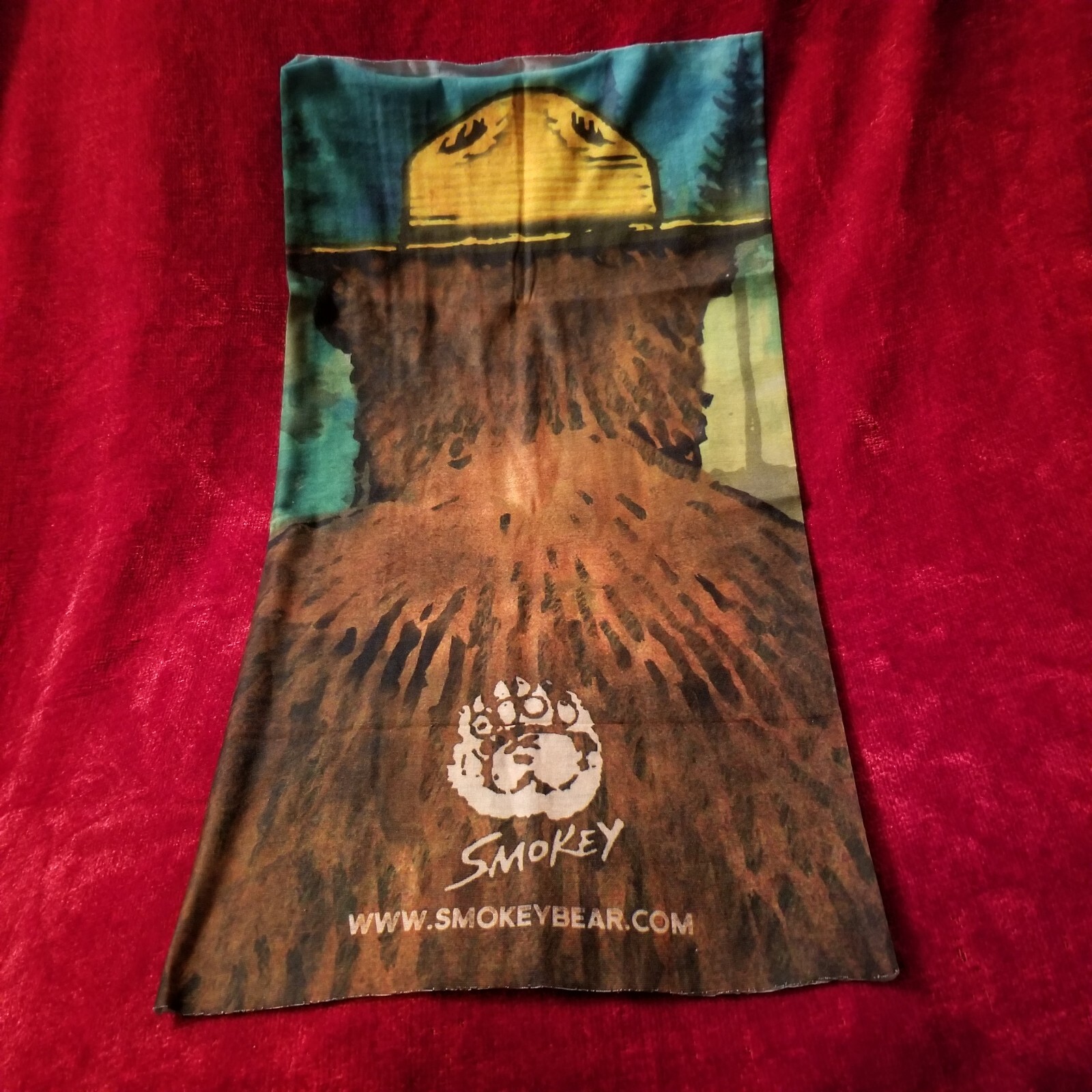 Smokey the Bear Neck Gaiter - One Less Spark One Less Wildfire - New!