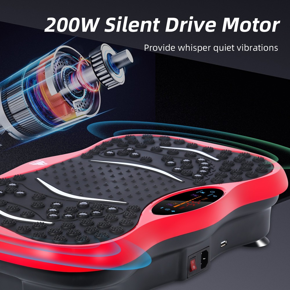 Vibration Plate Exercise 330LBS Whole Body Workout Vibrating Platform Bluetooth