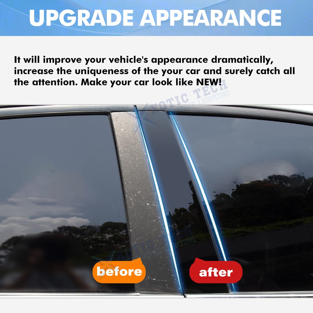 Pre-cut Pillar Posts Door Trim Mirror Molding Cover for Honda Civic 2022-2025