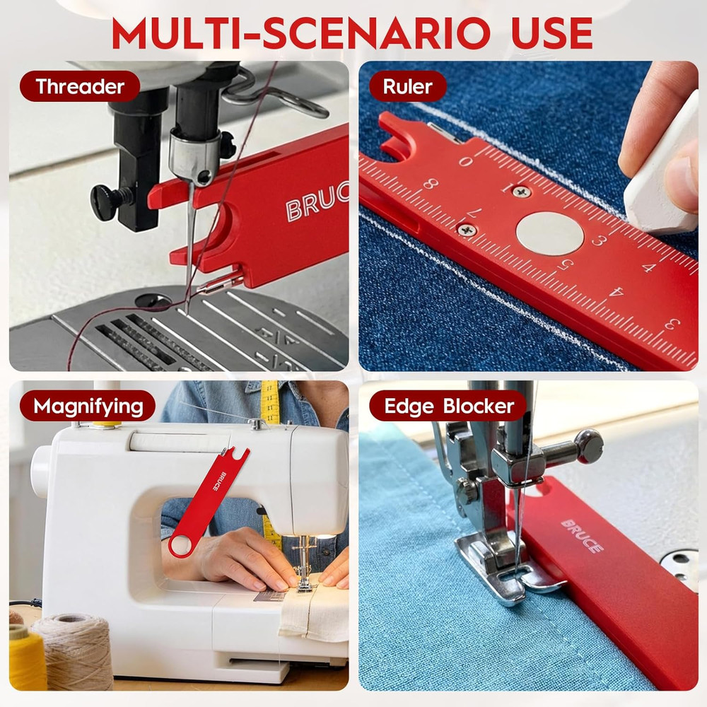 Sewing Machine Needle Threader, 4 in 1 Automatic Quick Threading Tool, Multifunc