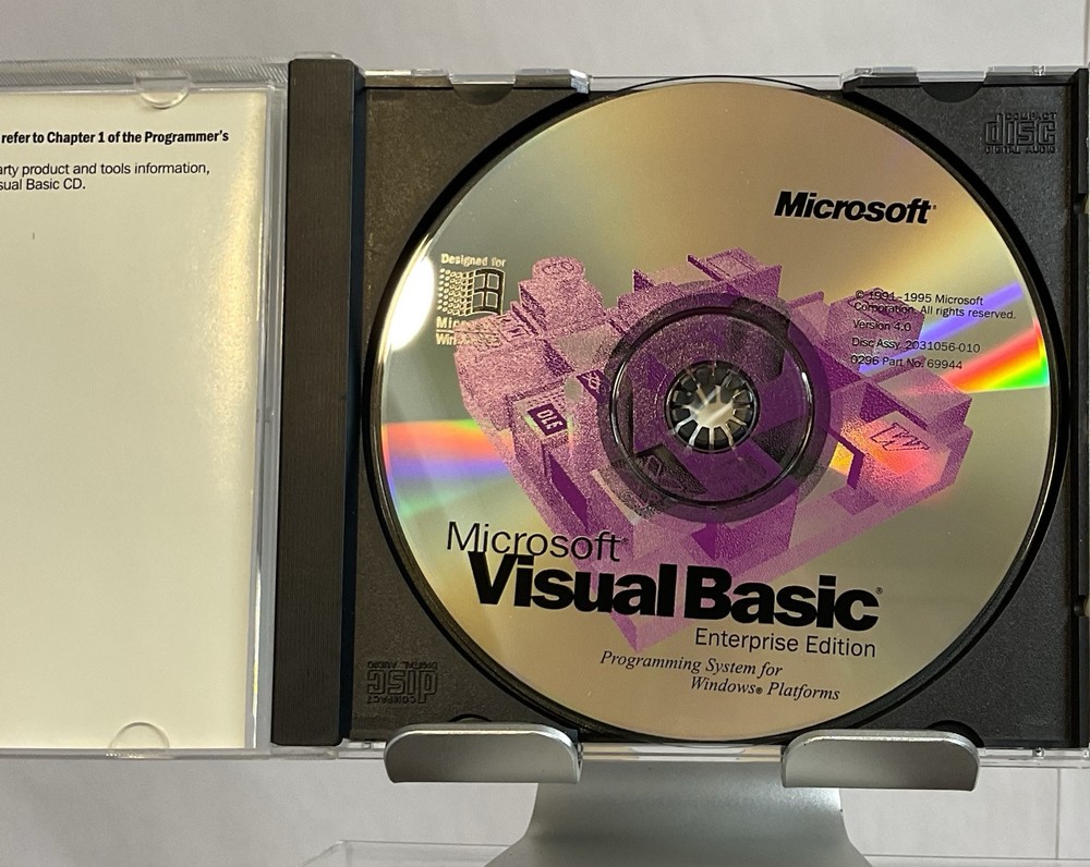 RARE Microsoft Visual Basic Enterprise Edition 4.0 & Key Windows 95