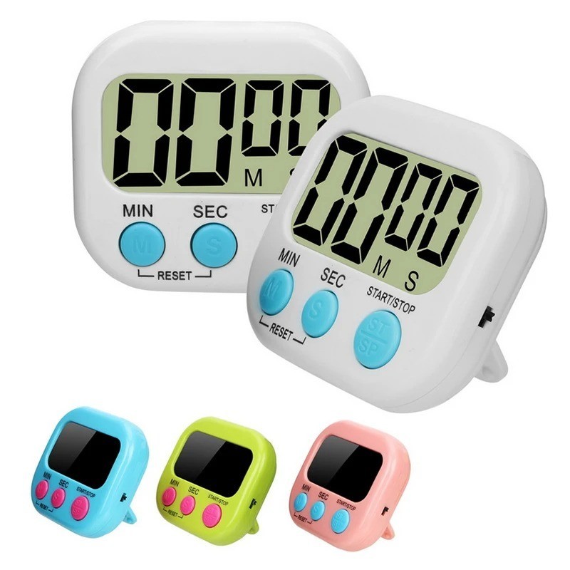 LED Digital Countdown Timer Alarm Clock Magnetic Kitchen Cooking Stopwatch