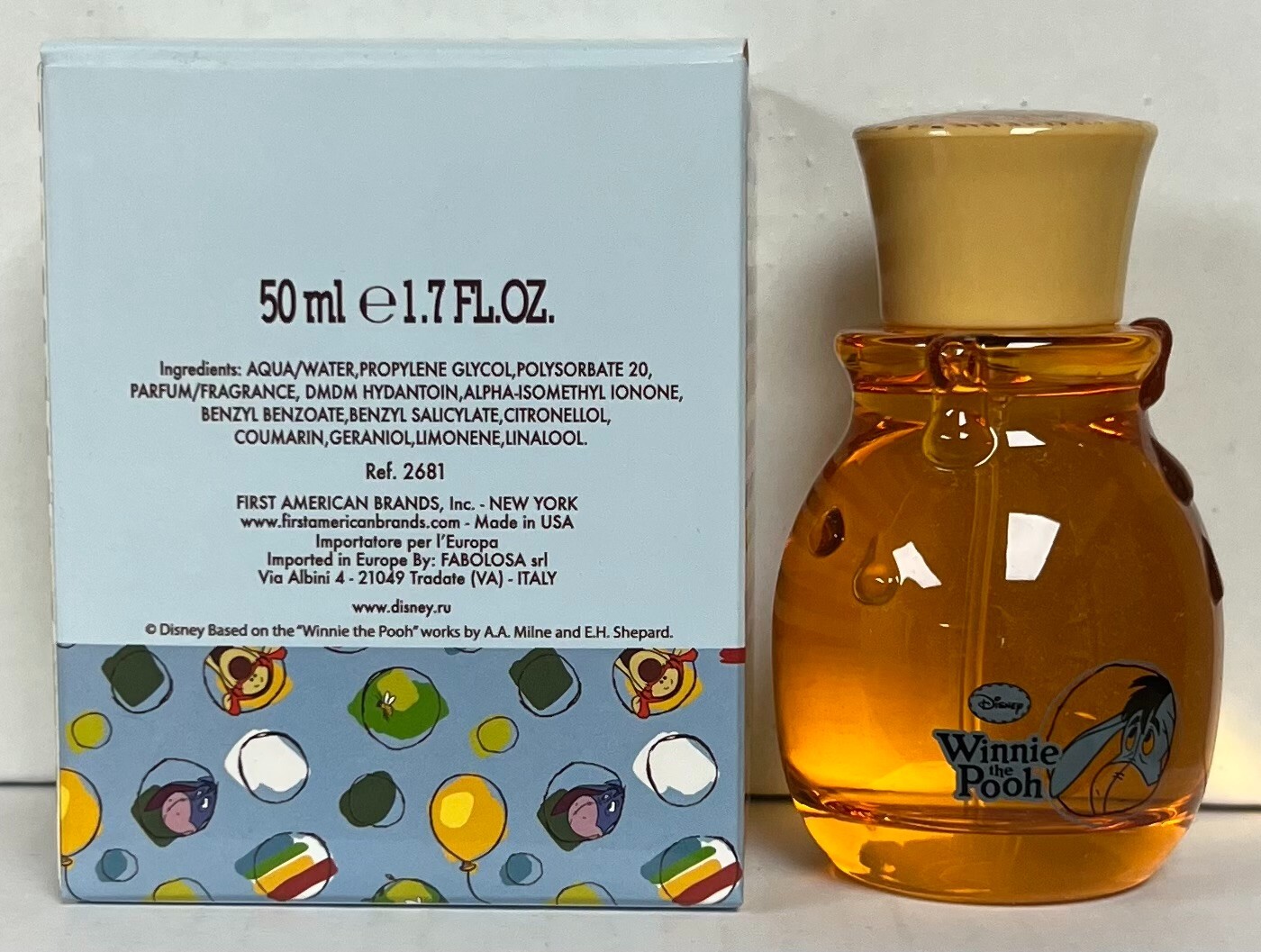 Disney Winnie The Pooh Alcohol Free Fragrance 1.7 oz Spray Glass Bottle Boxed