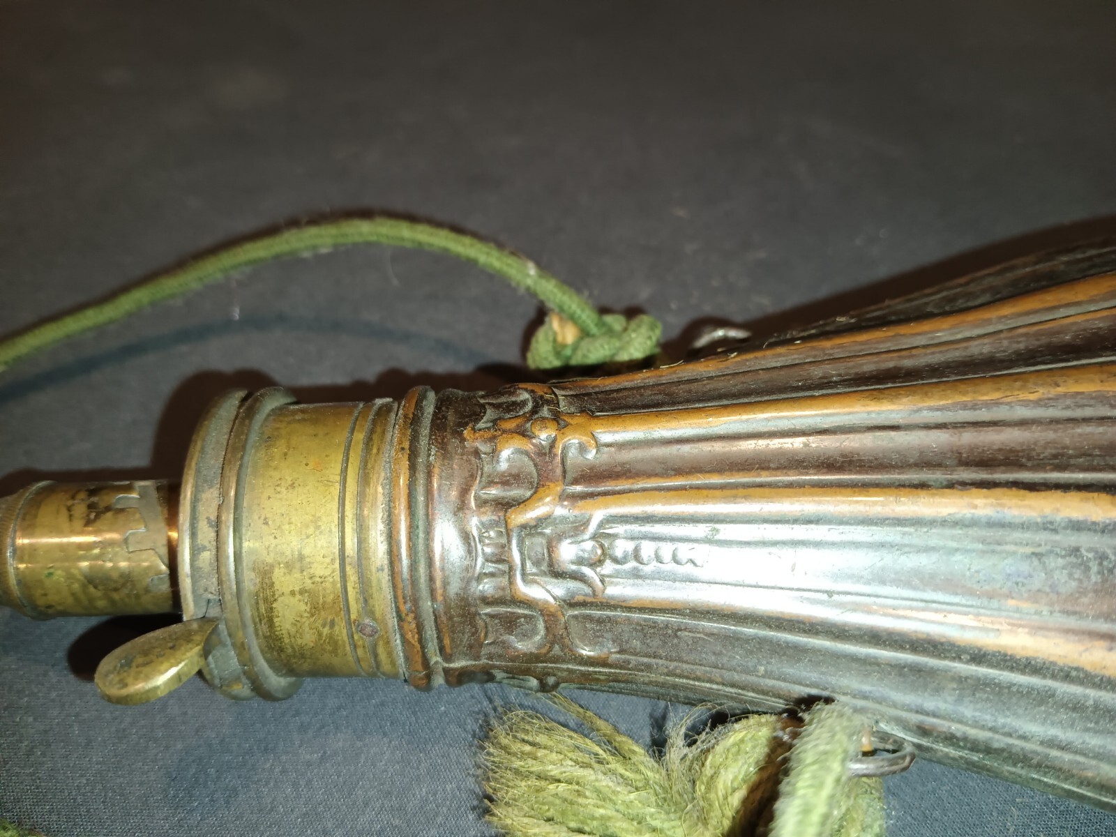 ANTIQUE CIVIL WAR Era Copper Brass BLACK POWDER FLASK