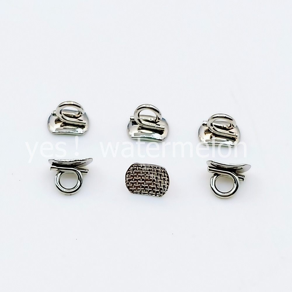100 Pcs Dental Orthodontic Direct Bond Eyelet Rectangular Base Lingual Button