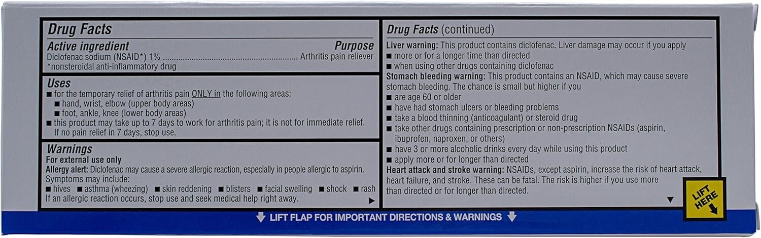 GeriCare Dicclofenac Tropical Gel Arthritis Pain Reliever 3.53 oz / 100 g 2 Pack