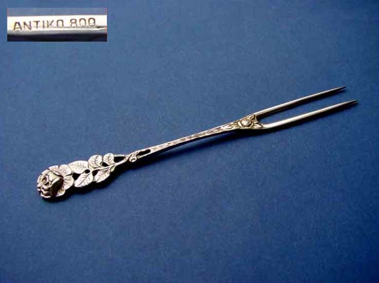Serving Fork, Rose, ANTIQUE, 800 Silver C53