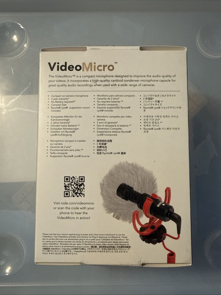 Rode VideoMicro Compact On-Camera Microphone with Rycote Lyre Shock Mount