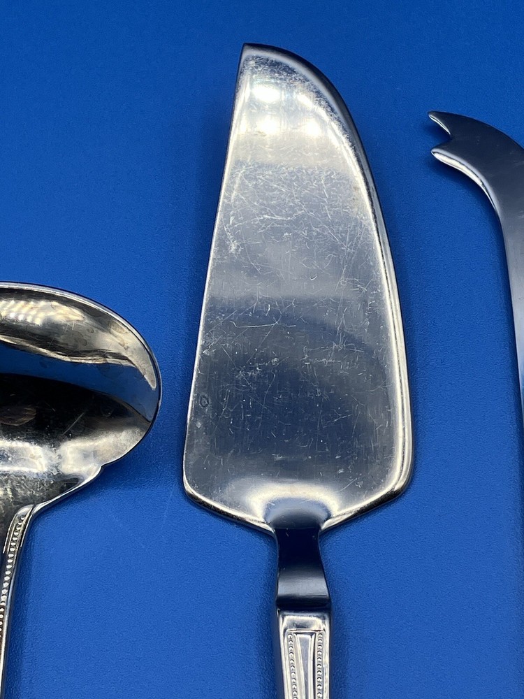 4 Pcs RSVP Beaded Serving Set Flatware cake knife cheese gravy Stainless