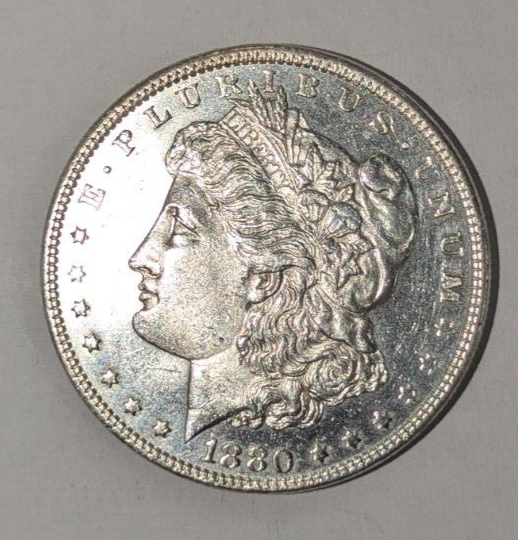 1880 P Morgan Silver Dollar ~ Blast White ~ #409