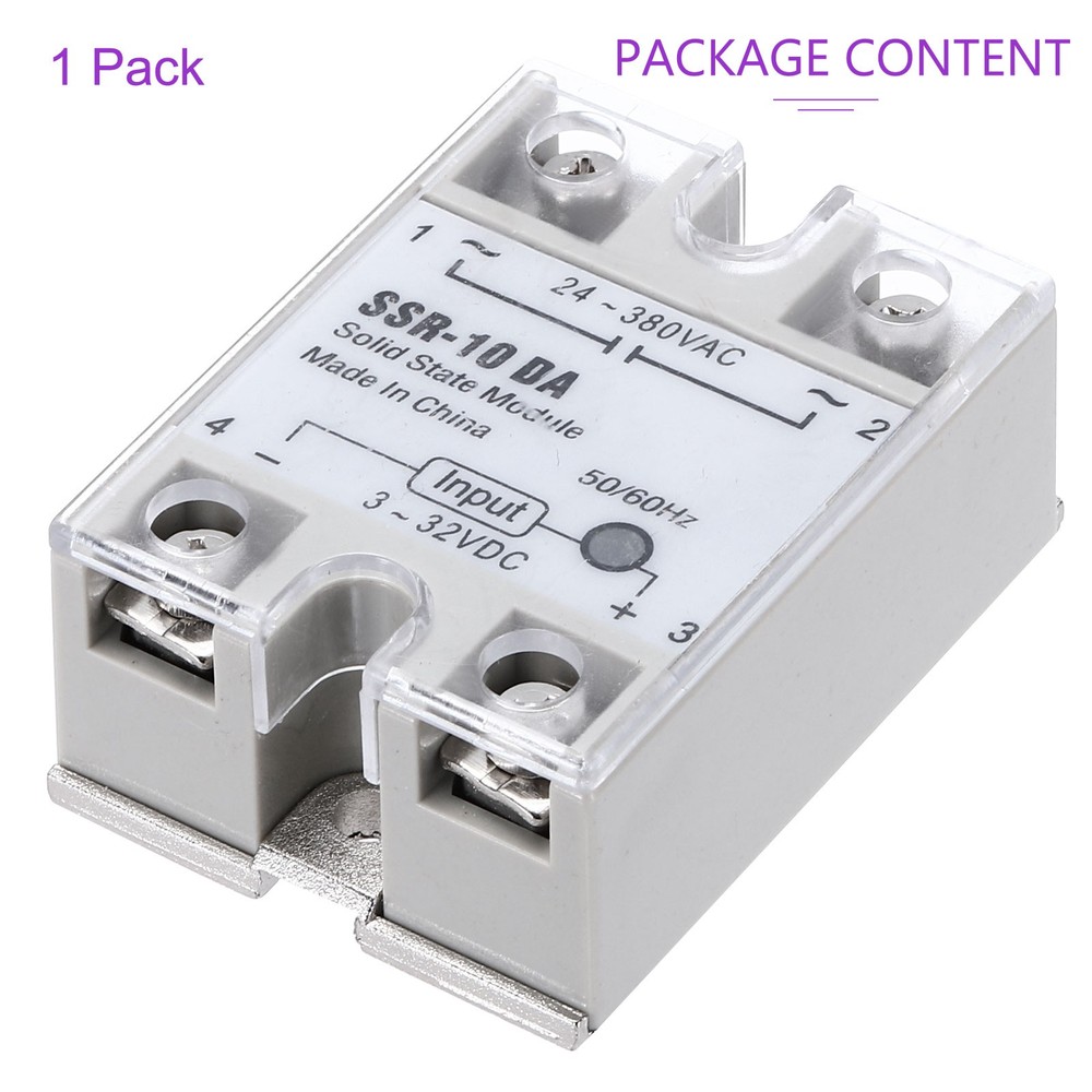 SSD-10DA 3-32V DC Input to 24-380V AC Output Solid State Relay AC 10A