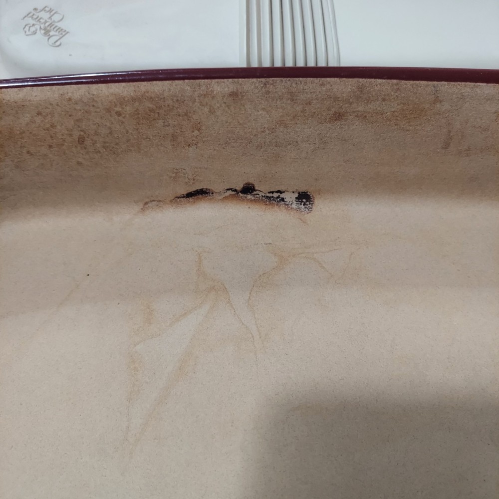 Pampered Chef Retired Cranberry Rectangular Baker 9”x13” Stoneware 1338 with lid