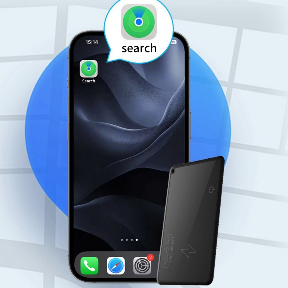 1 PC Wireless Charging Smart Card Tracker Wallet Tracker Works For Apple Find My