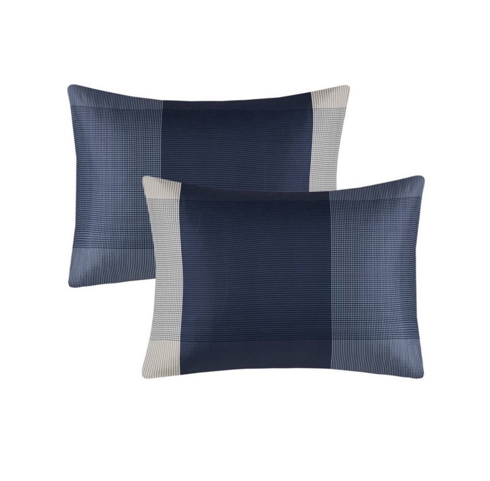 5pc King Plaid Bedding Set Blue