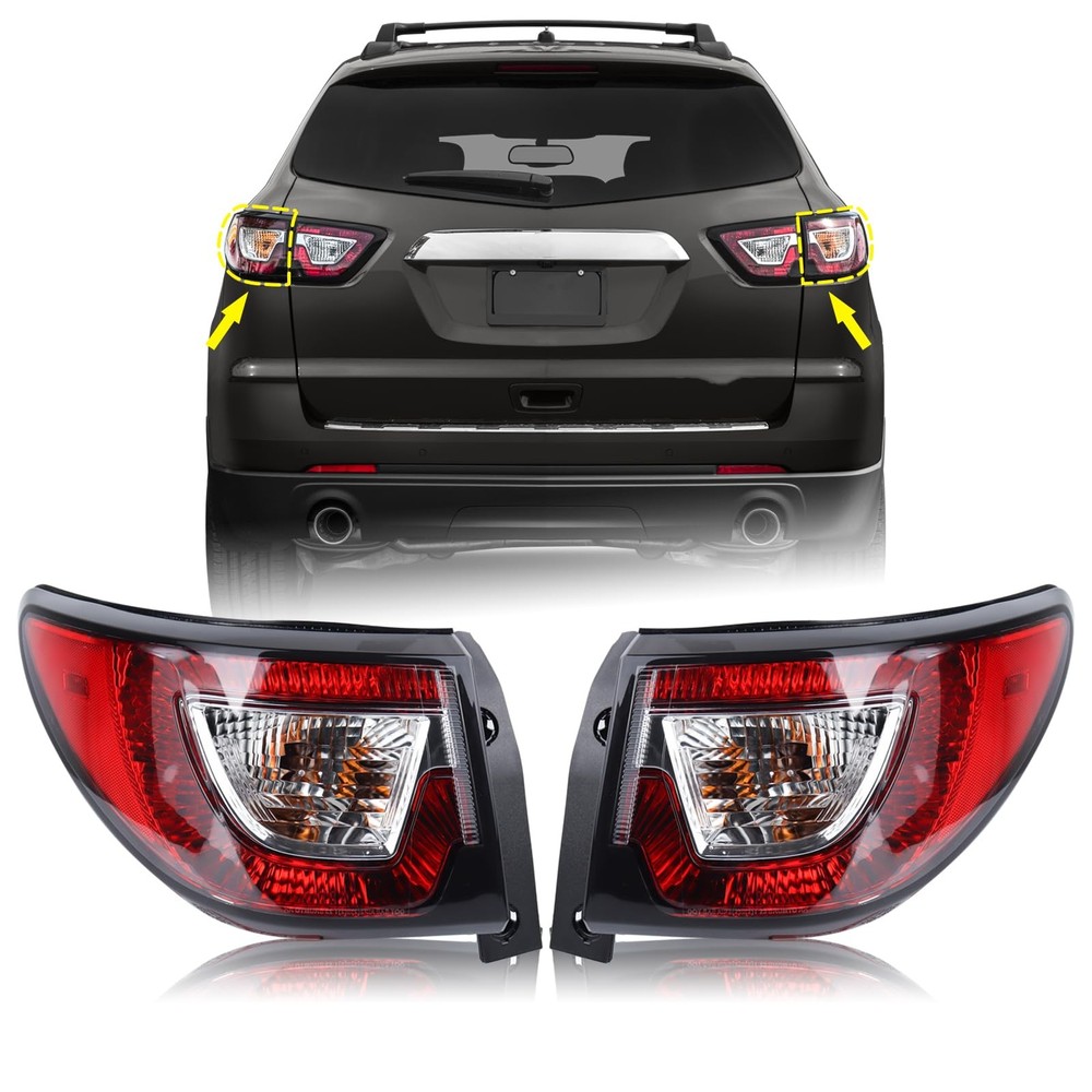 1 Tail Light Rear Lamp Compatible for 2013-2017 Chevy Traverse Left Pair