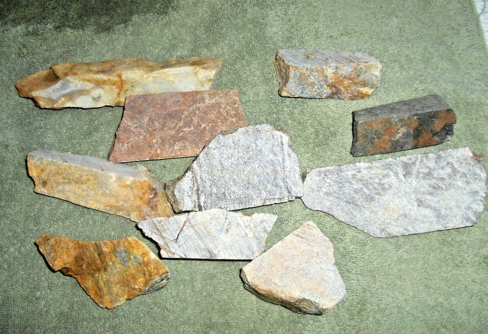 Split Core Samples From Alaska Gold Mine 10 Pieces Split Drill Irregular #13