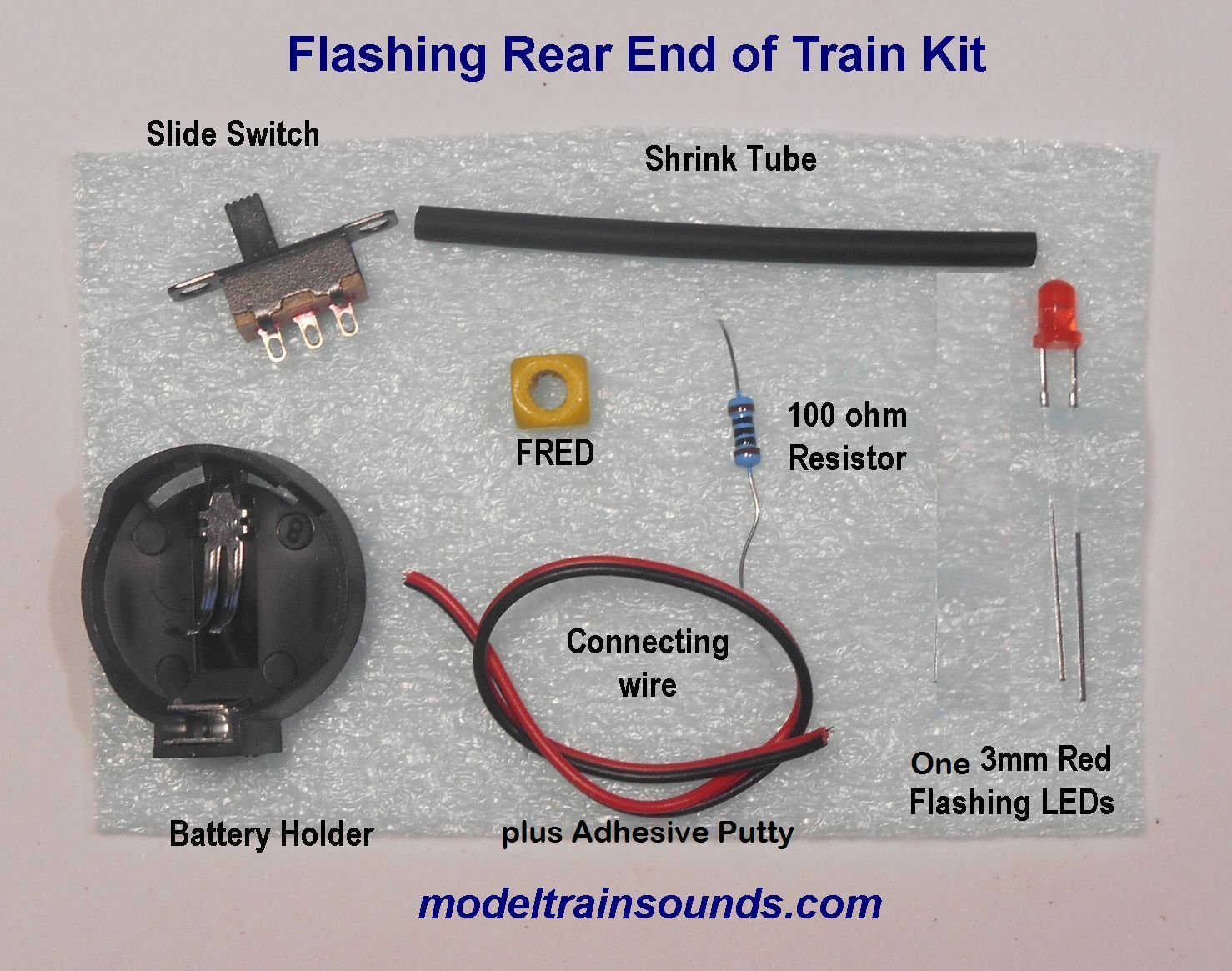 End Of Train Device for O & S Scale with Flashing Red LED Kit