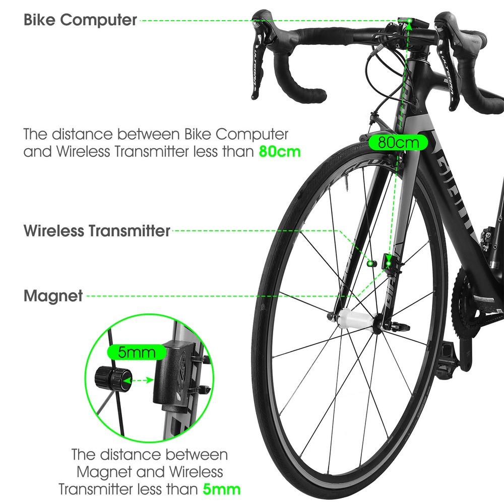 WEST BIKING Wireless USB Rechargeable Waterproof Bicycle Computer Speedometer