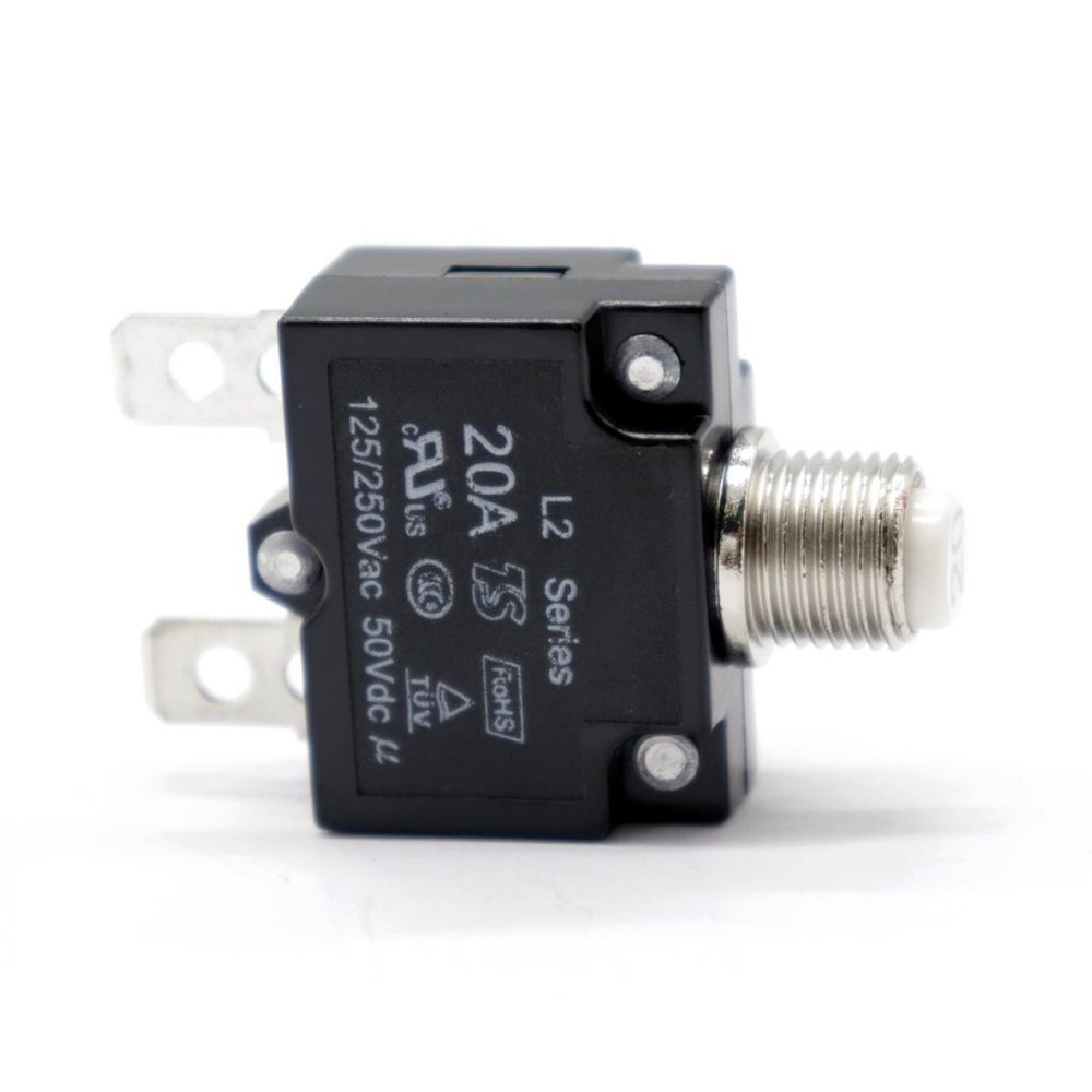 50V DC 2 Push Button Circuit Breaker Resettable Overload