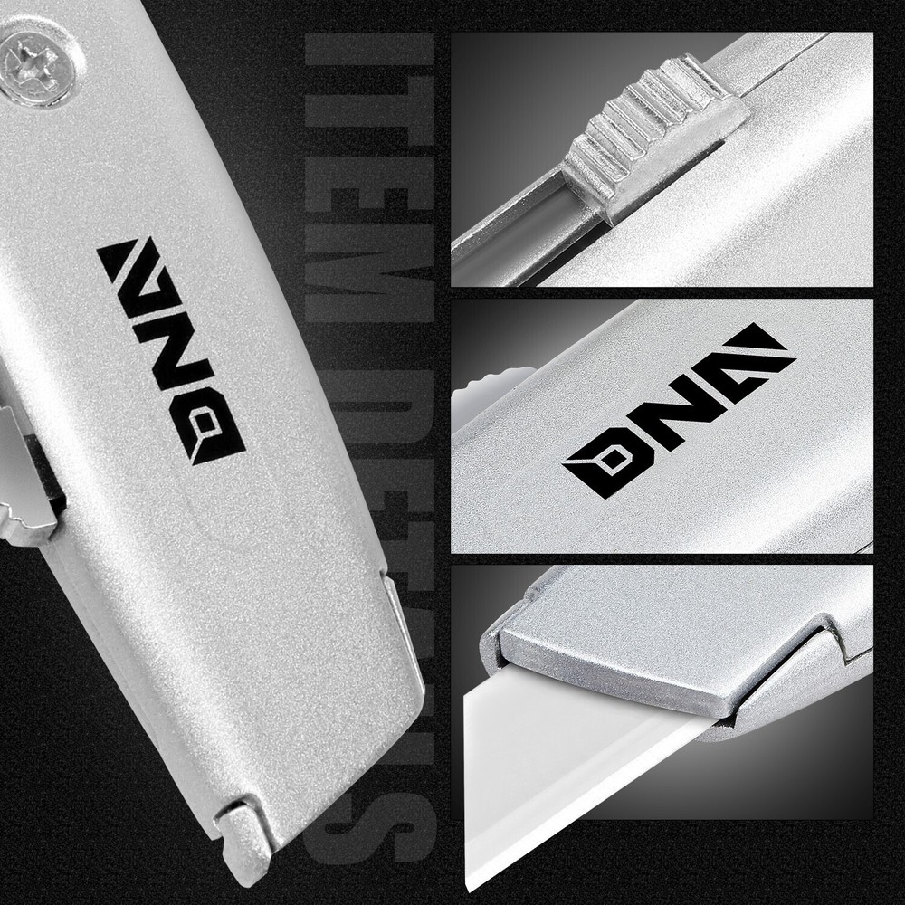 6Pcs Heavy Duty Durable Sharp Razor Blade Retractable Utility Knife Box Cutter