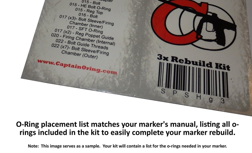 Planet Eclipse GEO 3 - Color Coded 3x Oring Rebuild Kit