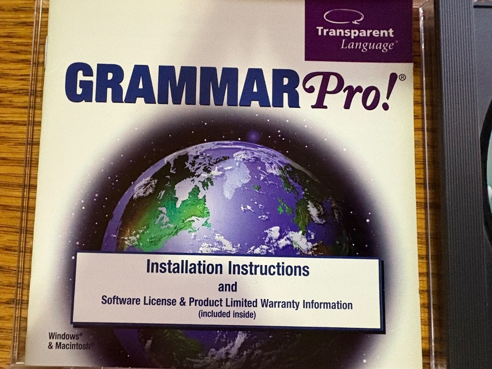 Transparent Language Grammar Pro! v2.0 CD Software 1997